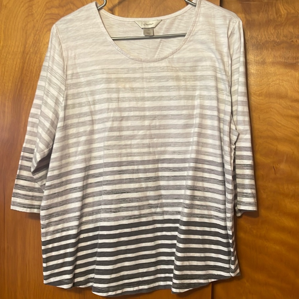 CJ Banks women’s top size 1X quarter length sleeve striped